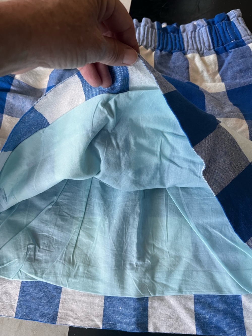 J. Crew Blue and White Gingham Mini Skirt - Picture 3 of 5